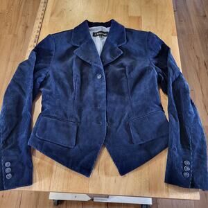 J. Peterman Blue Corduroy Blazer Cotton 19" Pit to Pit Medium